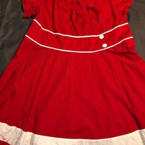 eShakti Red Retro Pinup Dress